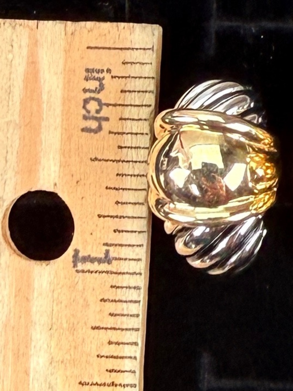 Vintage Silvertone Goldtone Two-tone Renaissance Revival Design Pierced Earrings - Picture 4 of 4